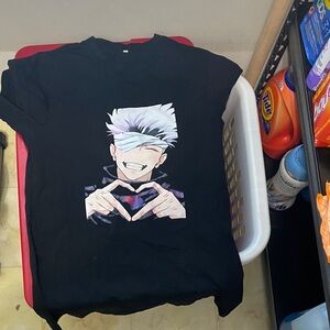 Black Kids Graphic Tee with Smiling Character Print